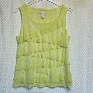 Chico's Vibrant Green Layered Tank Top